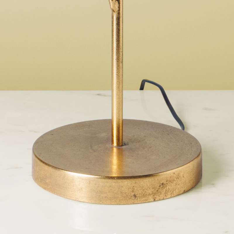 Lampe en métal doré ajouré Feuilles de ginkgo H75cm | Deco-Delight.com