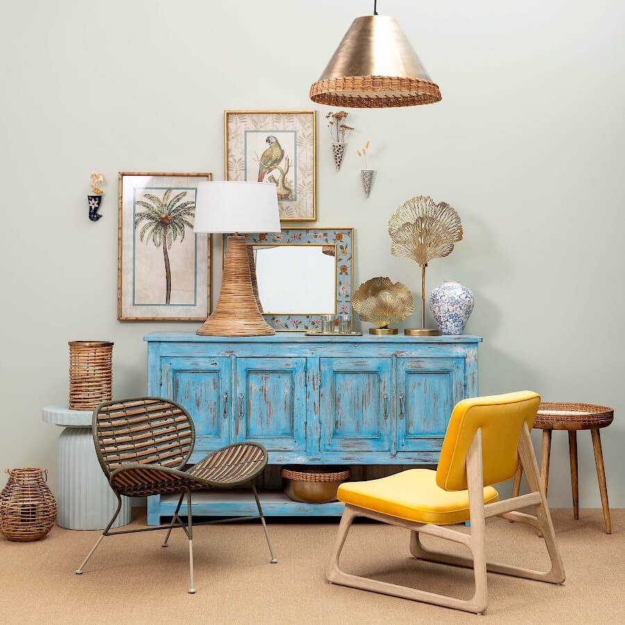 Lampe en métal doré ajouré Feuilles de ginkgo H75cm | Deco-Delight.com