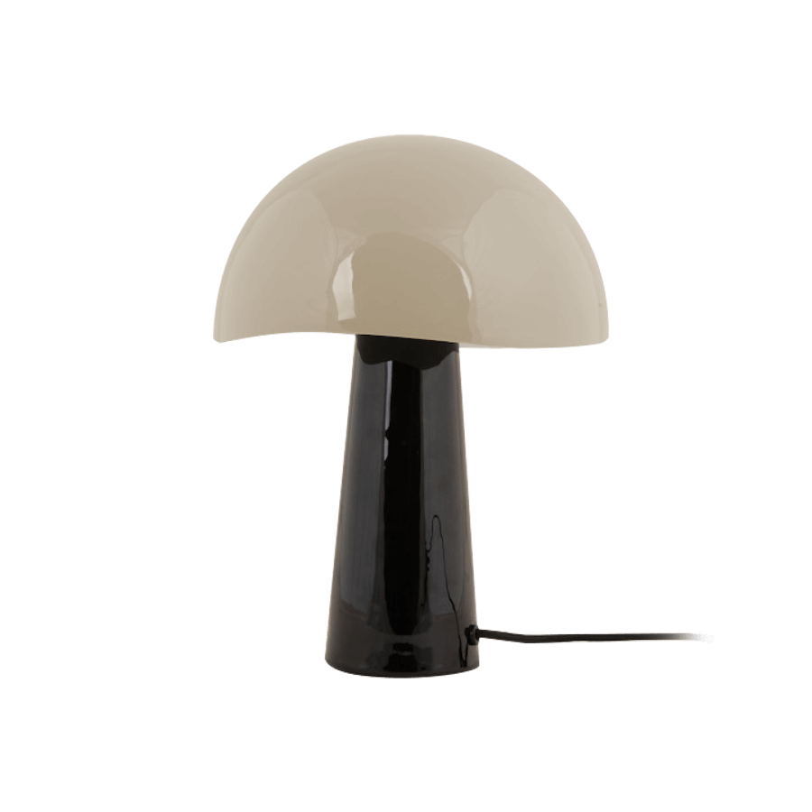 Lampe métal Champignon abat-jour à ondulations H33 cm