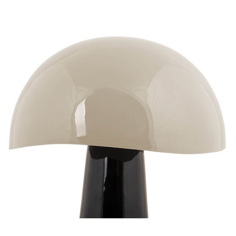 Lampe métal Champignon abat-jour à ondulations H33 cm