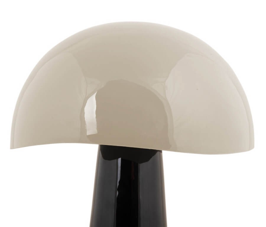 Lampe métal Champignon abat-jour à ondulations H33 cm
