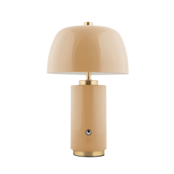Lampe nomade LED laiton et métal émaillé H30 cm