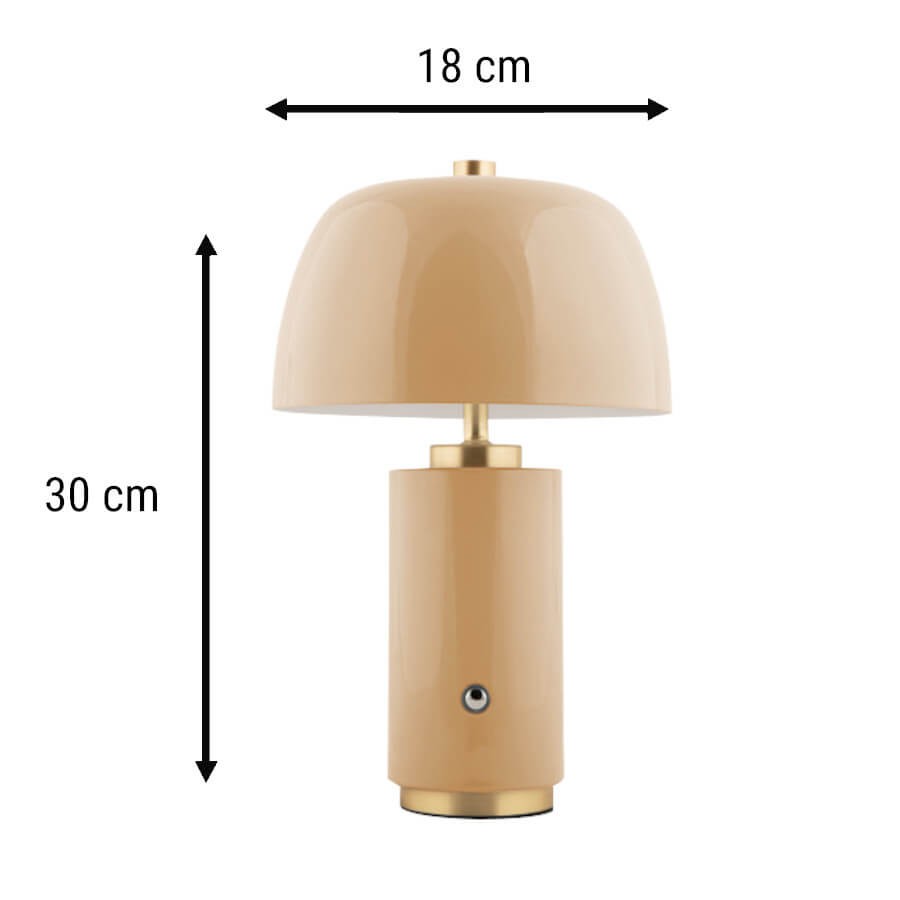 Lampe nomade LED laiton et métal émaillé H30 cm | Deco-Delight.com