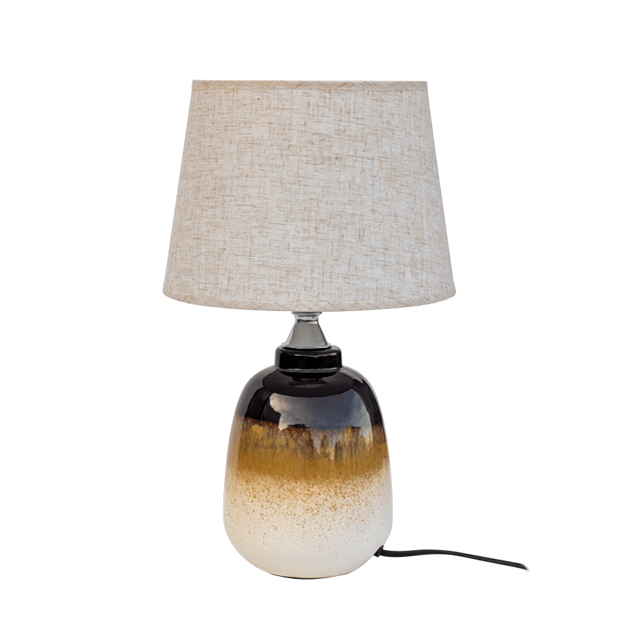 Lampe à poser en céramique dégradé de tons bruns H38 cm