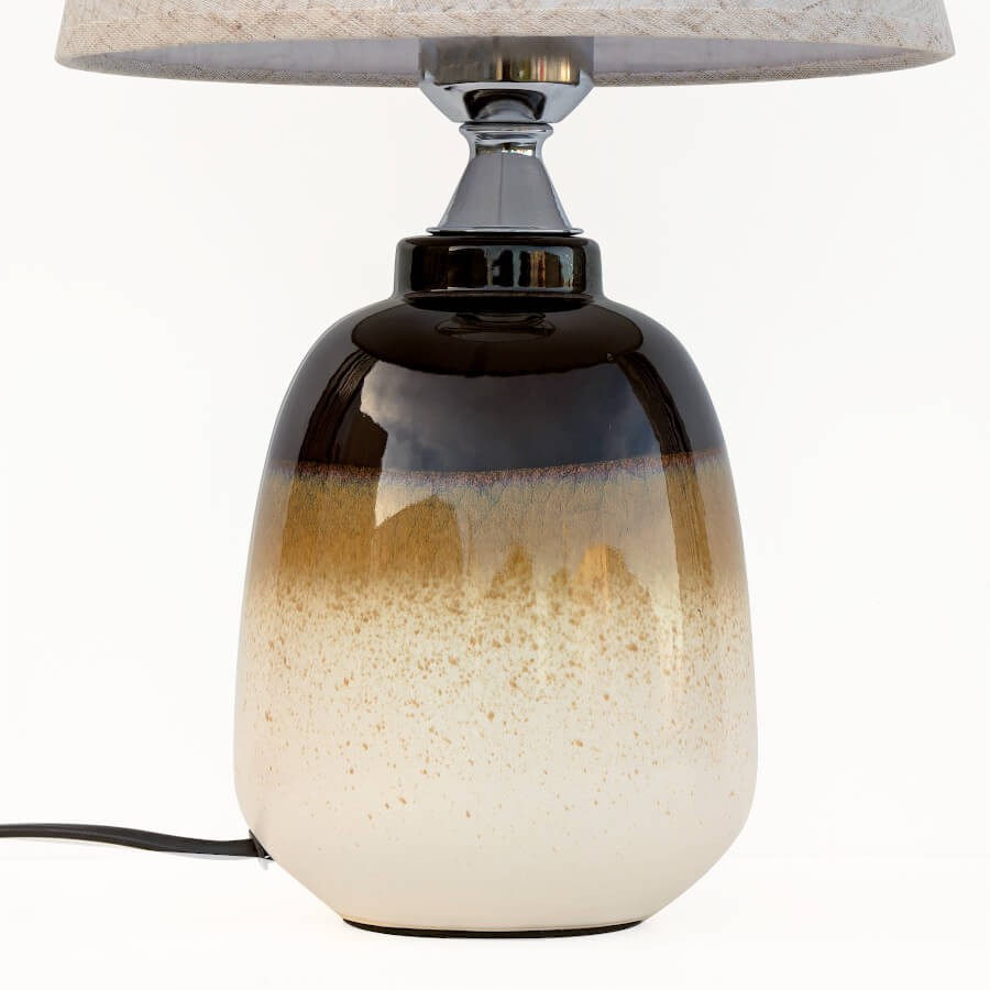 Lampe à poser en céramique dégradé de tons bruns H38 cm