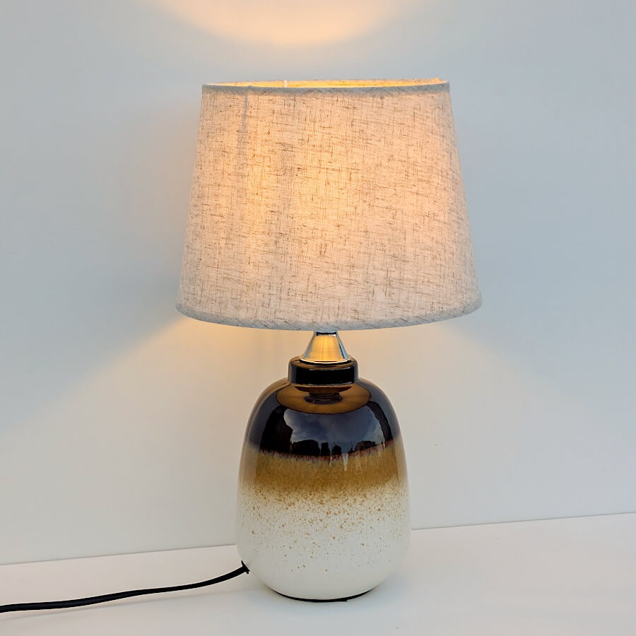 Lampe à poser en céramique dégradé de tons bruns H38 cm