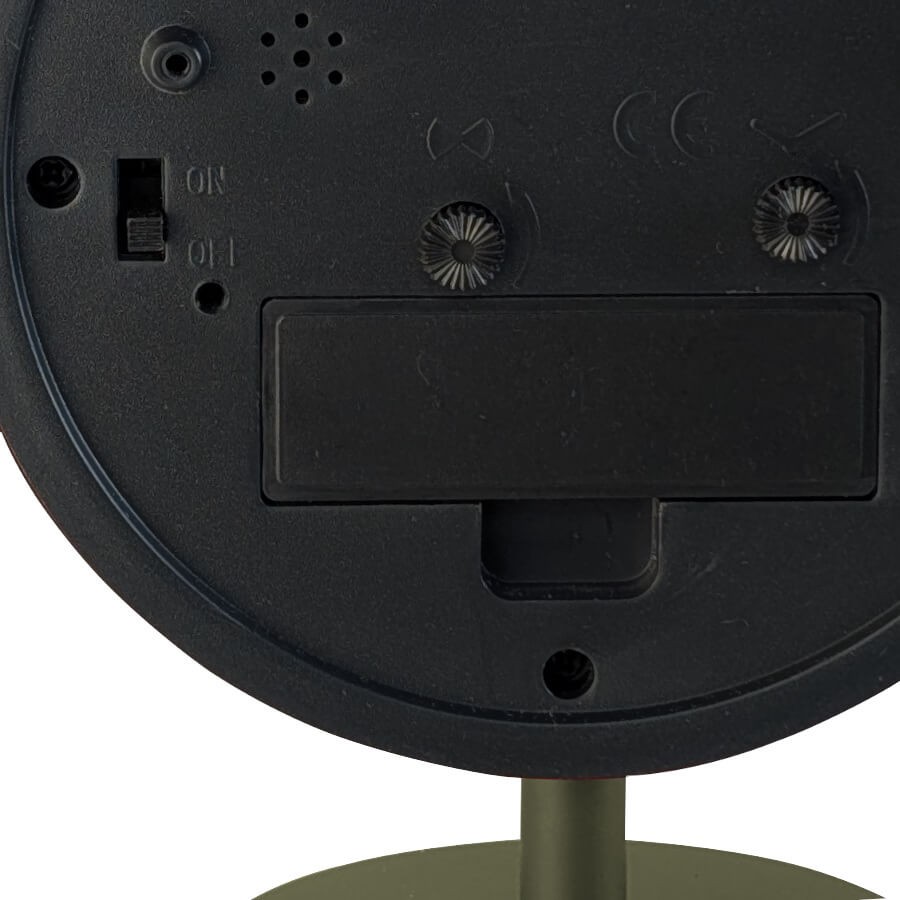 Réveil-matin métal vert olive H14 cm