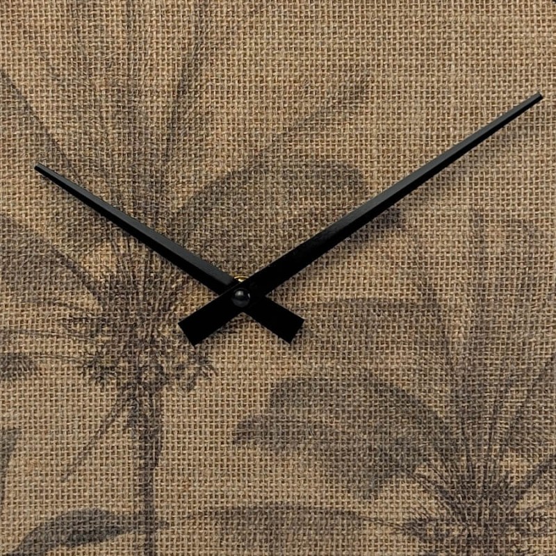 Horloge murale en jute imprimée motifs tropicaux D35