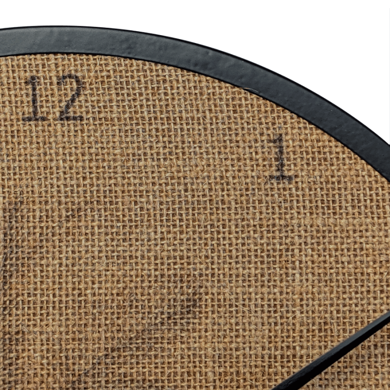 Horloge murale en jute imprimée motifs tropicaux D35