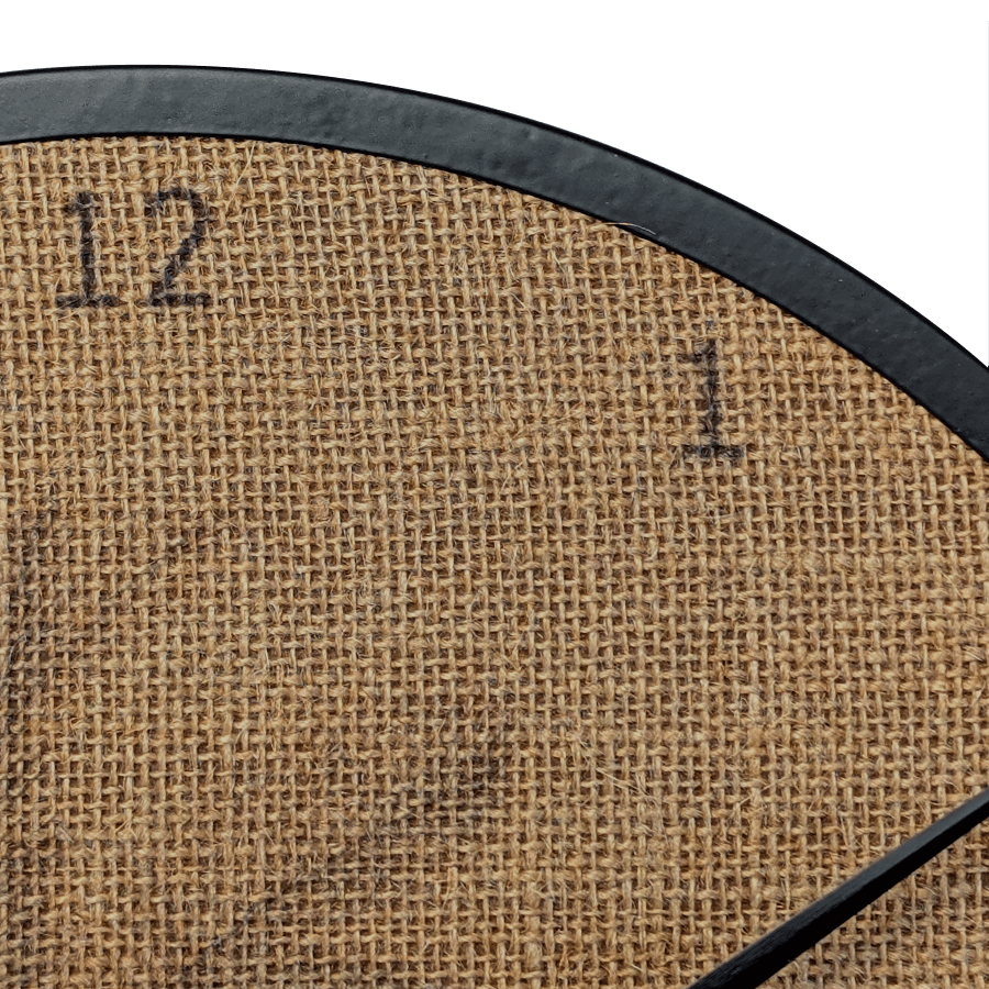 Horloge murale en jute imprimée motifs tropicaux D35