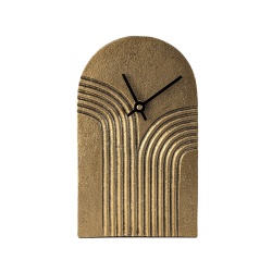 Horloge à poser en métal doré patiné H20 cm