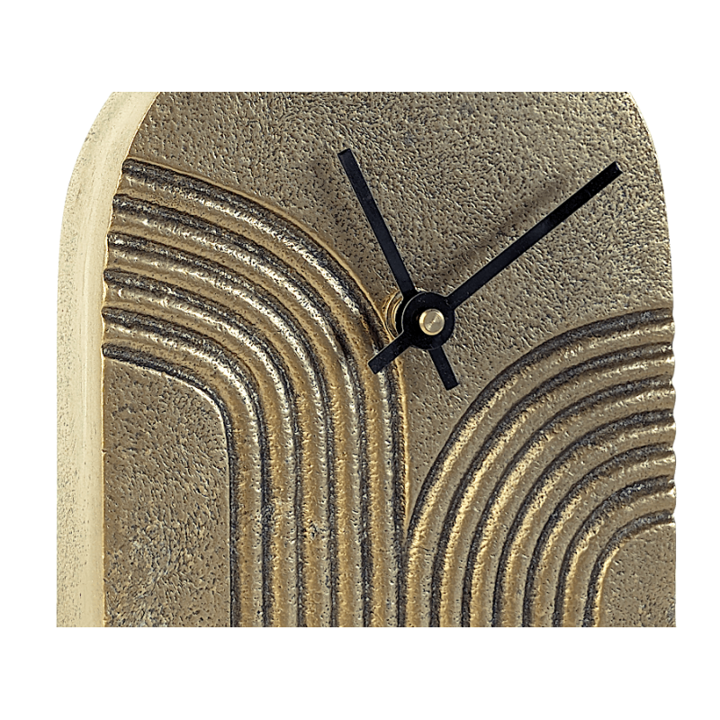 Horloge à poser en métal doré patiné H20 cm