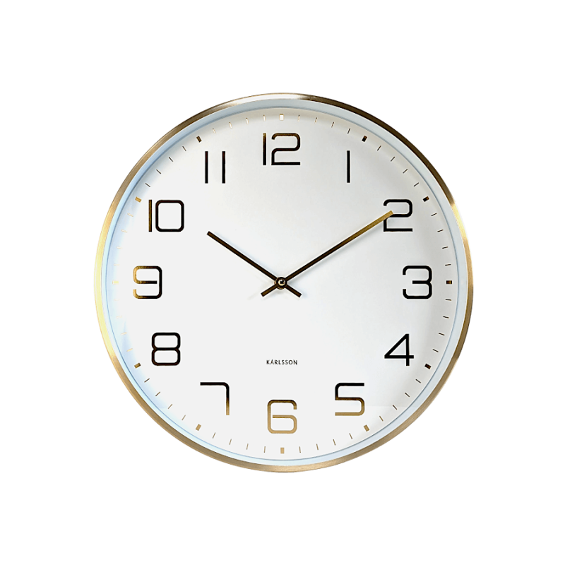 Horloge murale cadran blanc et doré D40 cm