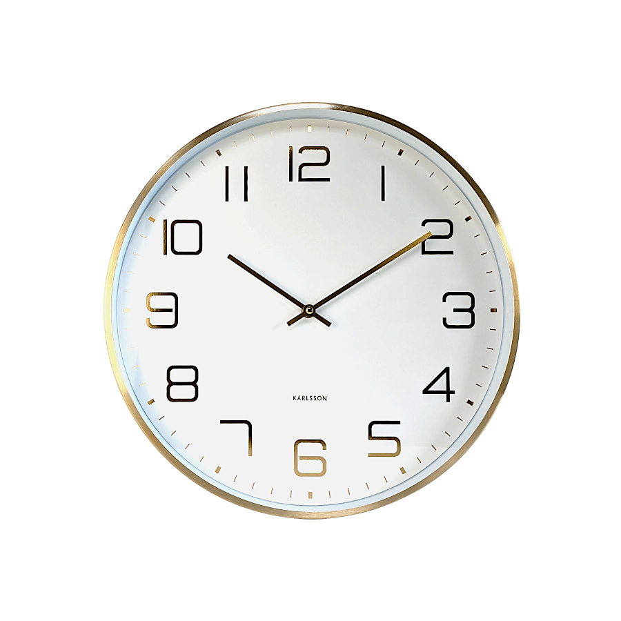 Horloge murale cadran blanc et doré D40 cm