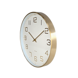 Horloge murale cadran blanc et doré D40 cm