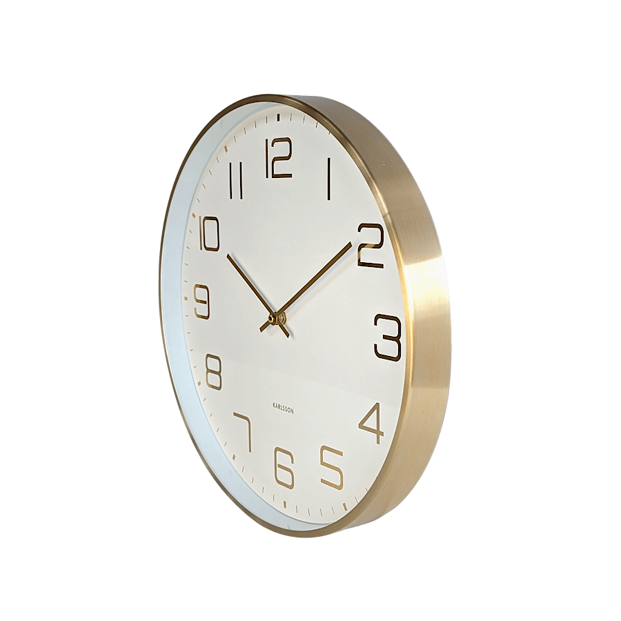 Horloge murale cadran blanc et doré D40 cm
