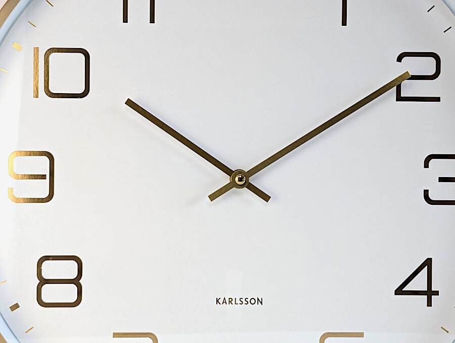 Horloge murale cadran blanc et doré D40 cm