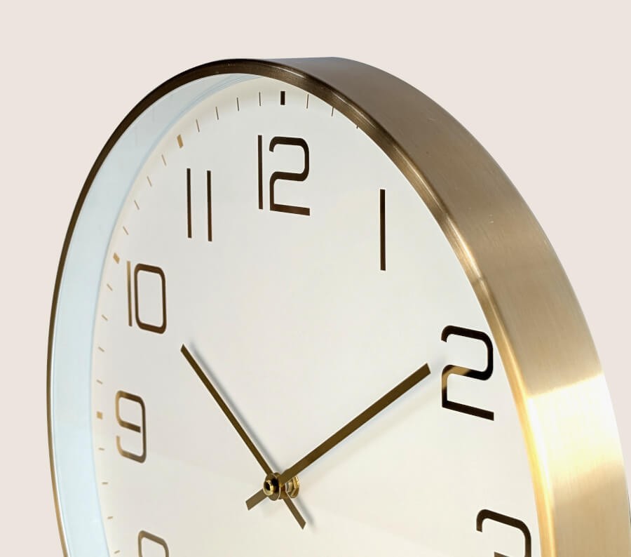 Horloge murale cadran blanc et doré D40 cm