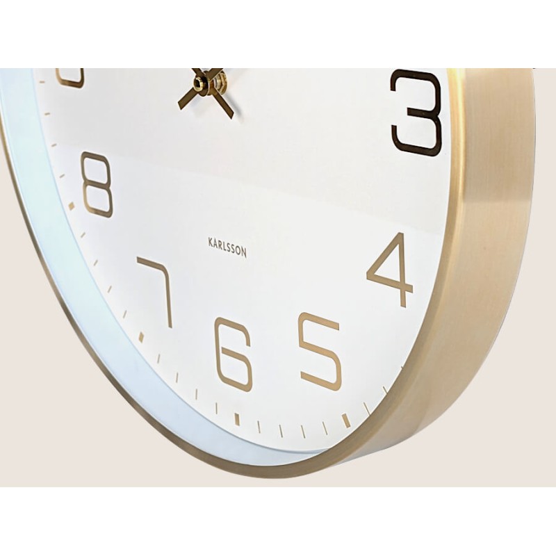Horloge murale cadran blanc et doré D40 cm