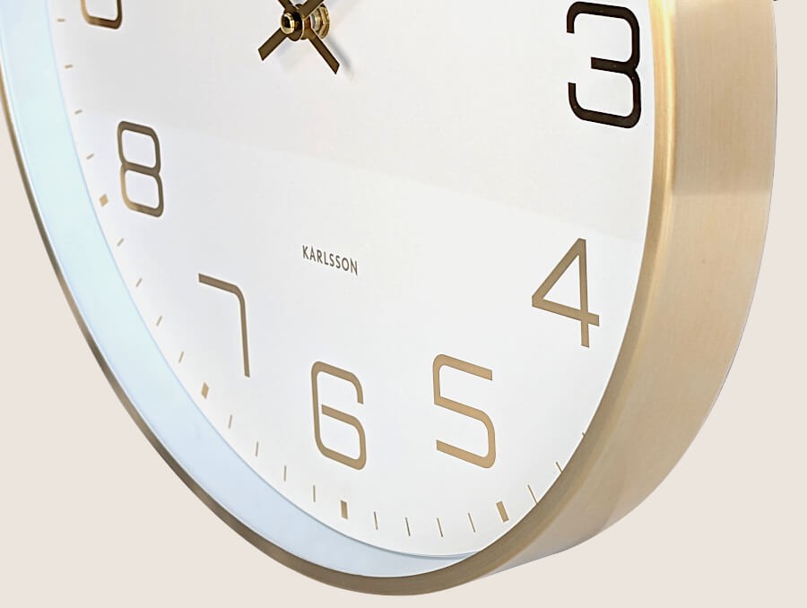 Horloge murale cadran blanc et doré D40 cm