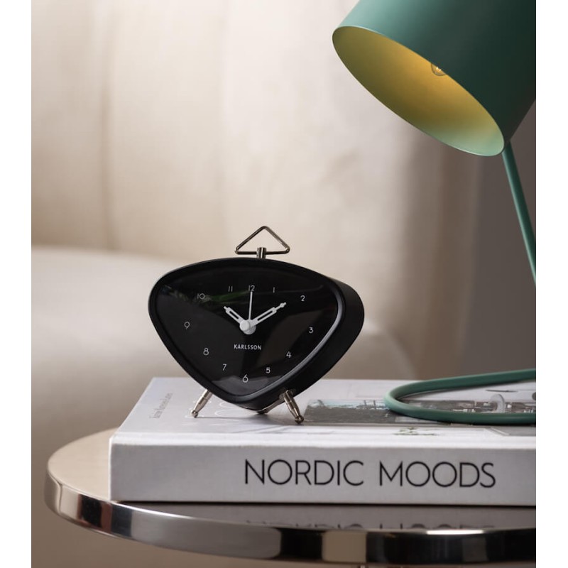 Réveil-matin design triangle noir intense