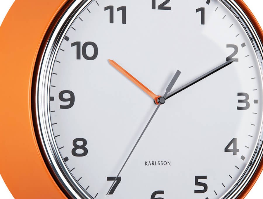 Horloge murale D34 cm - Orange Peps