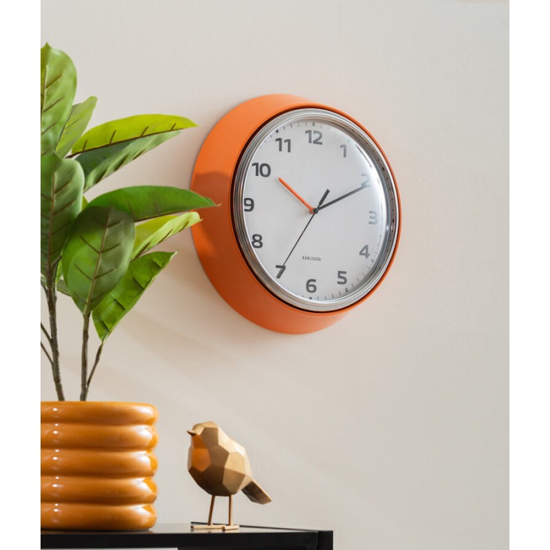 Horloge murale D34 cm - Orange Peps