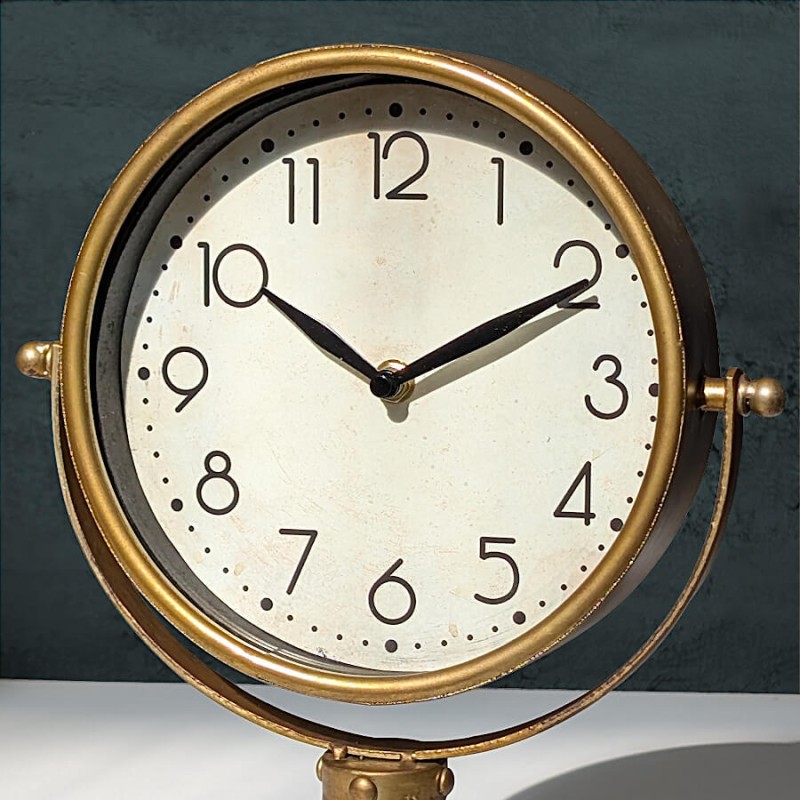 Horloge dorée sur trépied H34,5 cm - Lapérouse