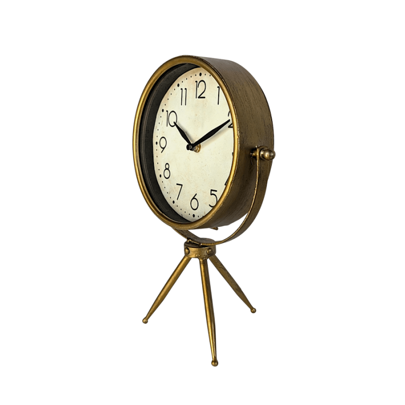 Horloge dorée sur trépied H34,5 cm - Lapérouse