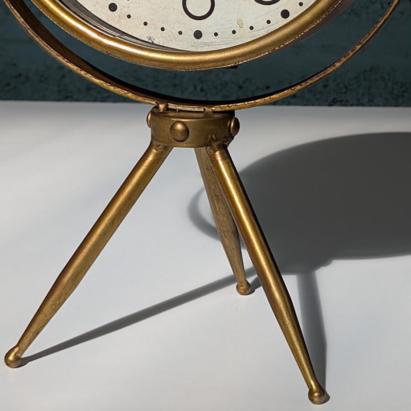 Horloge dorée sur trépied H34,5 cm - Lapérouse