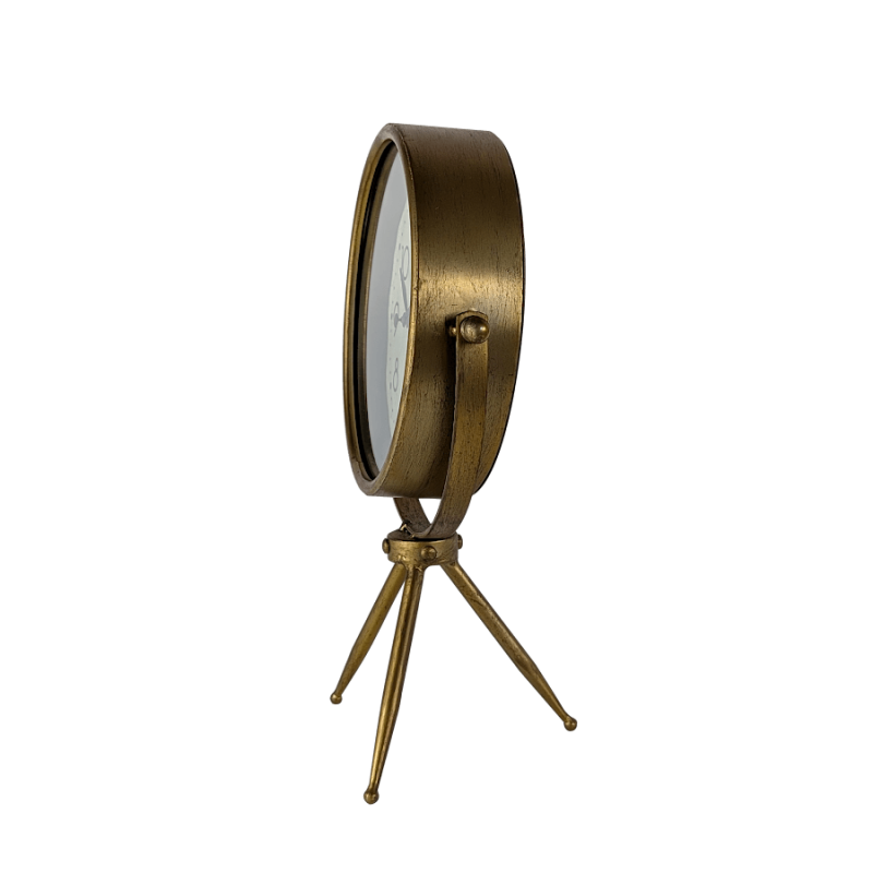 Horloge dorée sur trépied H34,5 cm - Lapérouse