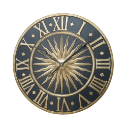 Horloge murale en métal Soleil bleu D55 cm