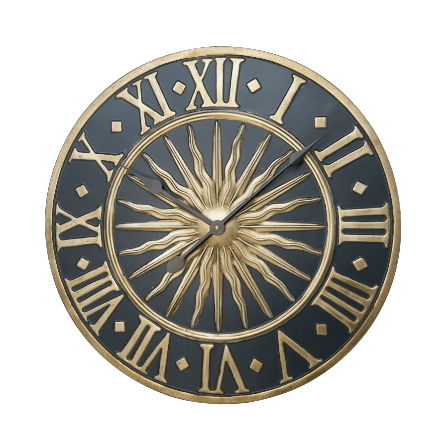 Horloge murale en métal Soleil bleu D55 cm