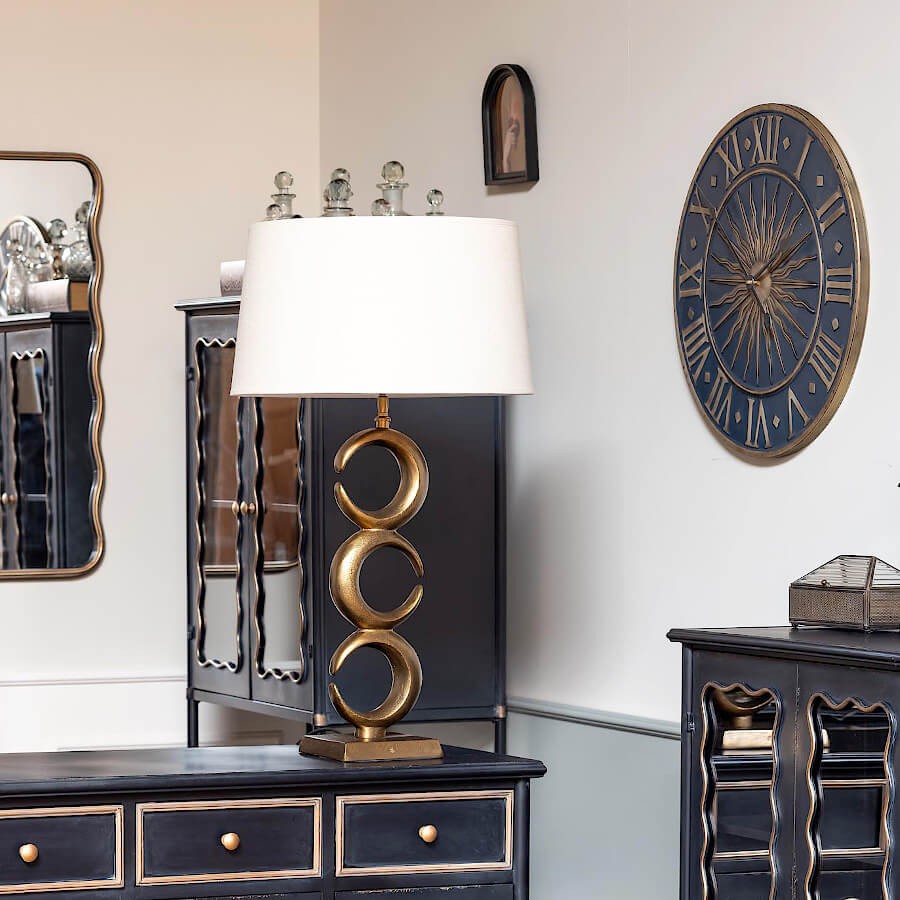 Horloge murale en métal Soleil bleu D55 cm