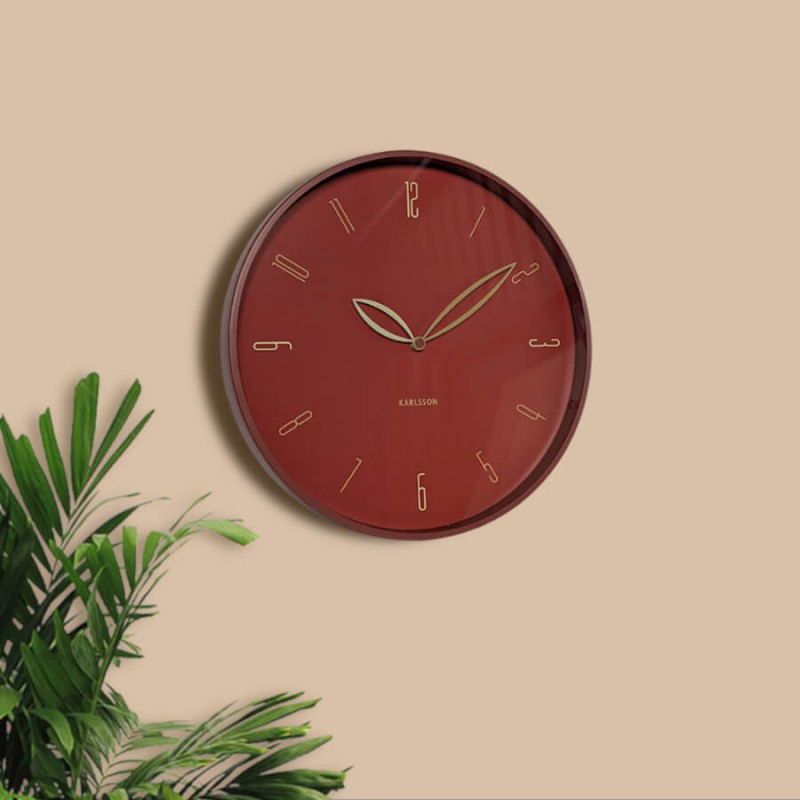 Horloge murale rouge - Tempus Terra D40 cm