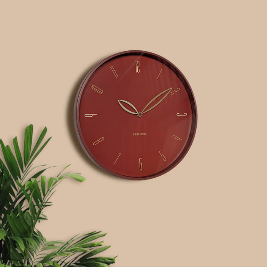 Horloge murale rouge - Tempus Terra D40 cm