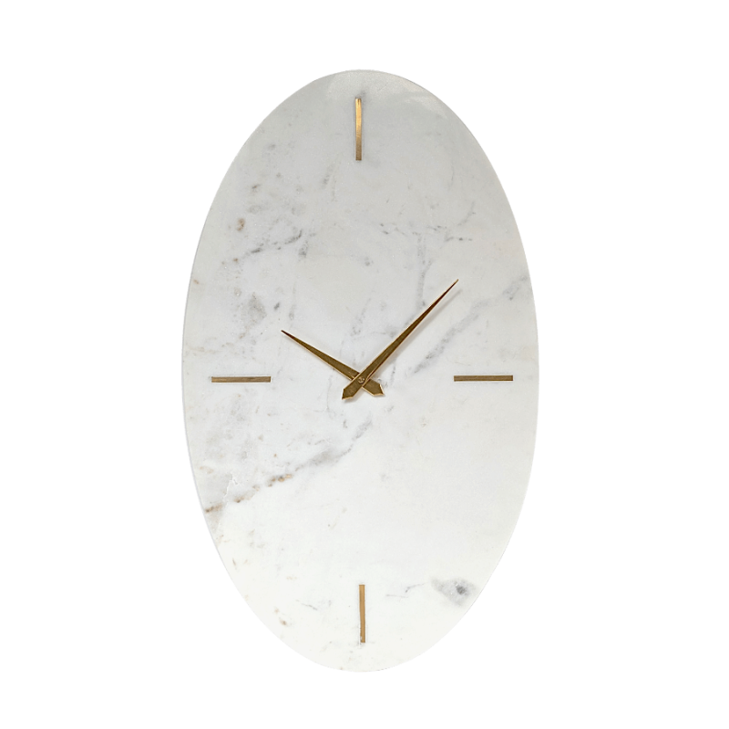 Horloge murale ovale en marbre H52 cm