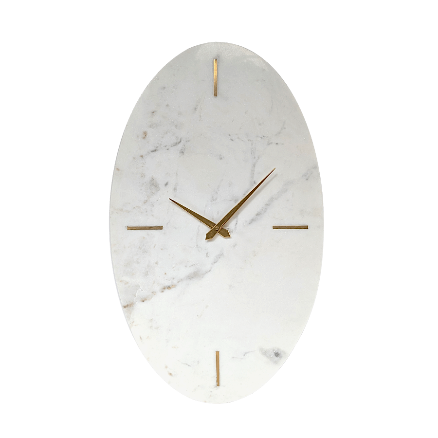 Horloge murale ovale en marbre H52 cm