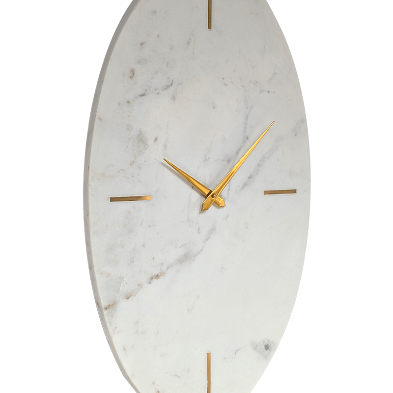 Horloge murale ovale en marbre H52 cm