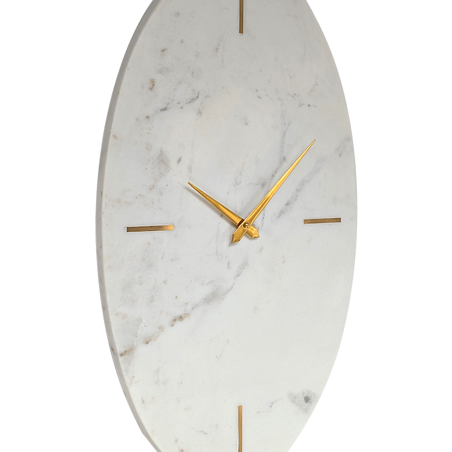 Horloge murale ovale en marbre H52 cm