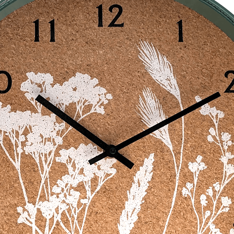 Horloge murale liège et bois D35 cm