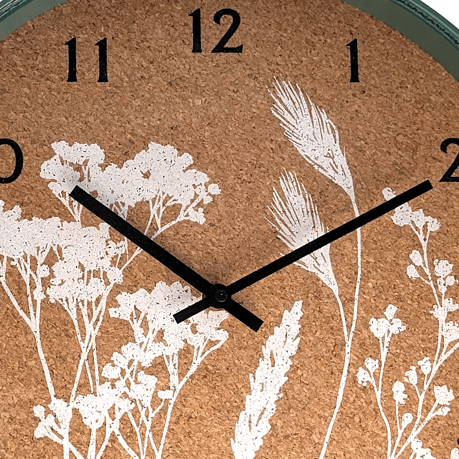 Horloge murale liège et bois D35 cm