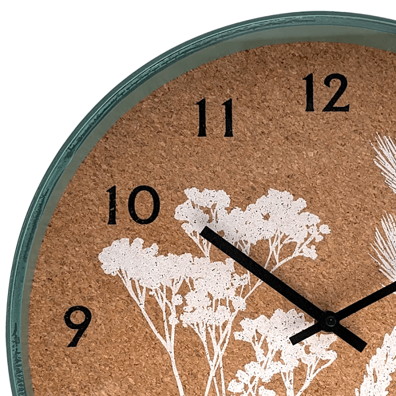 Horloge murale liège et bois D35 cm