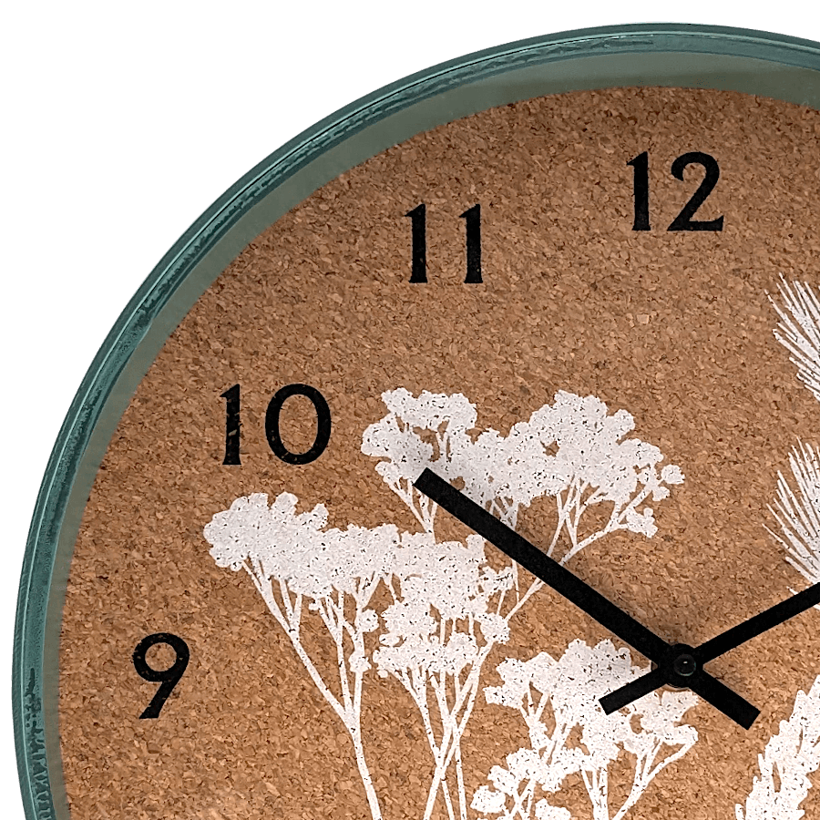 Horloge murale liège et bois D35 cm