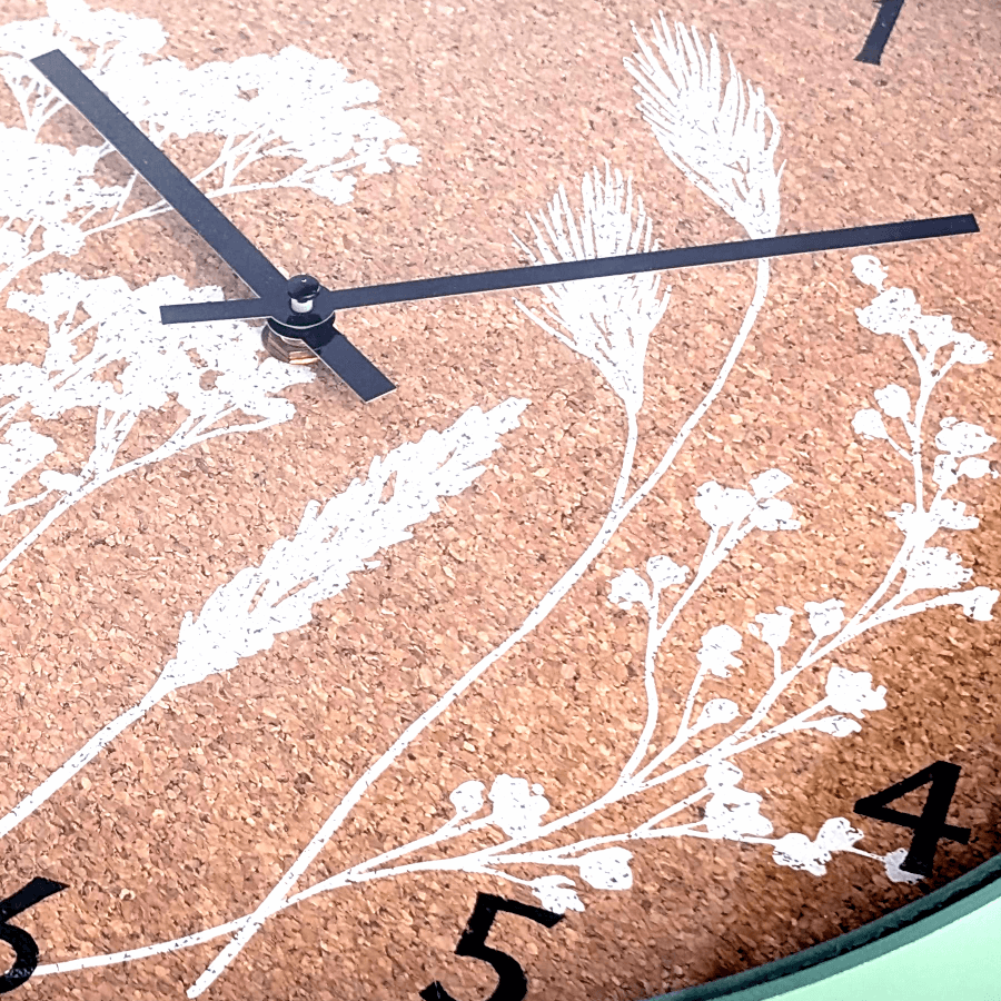 Horloge murale liège et bois D35 cm