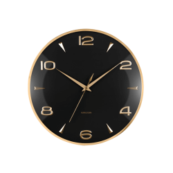 Horloge murale métal doré cadran noir D40,5 cm
