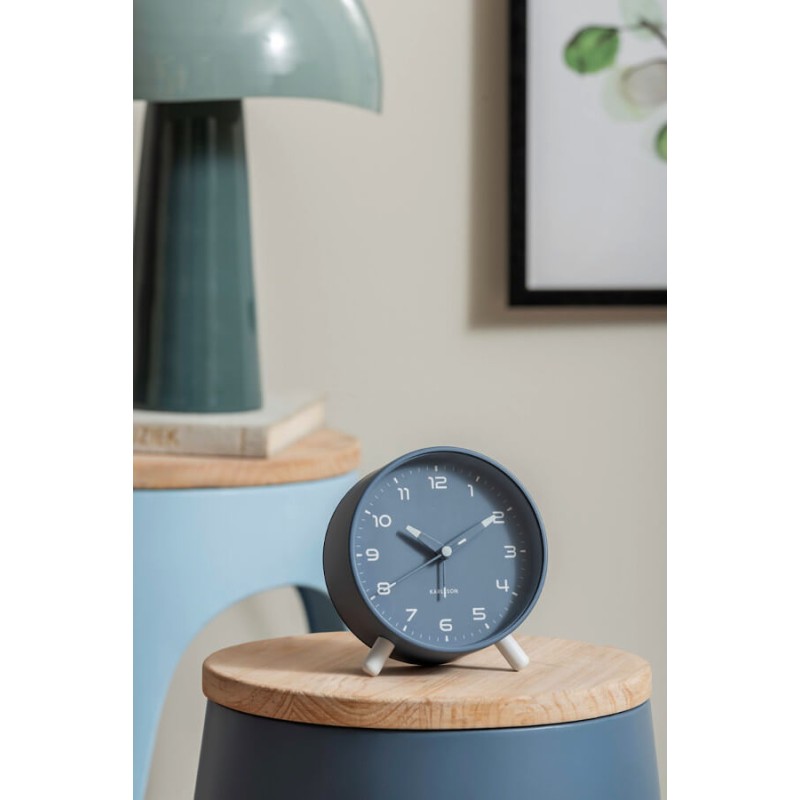 Réveil-matin rond bleu pastel D11 cm