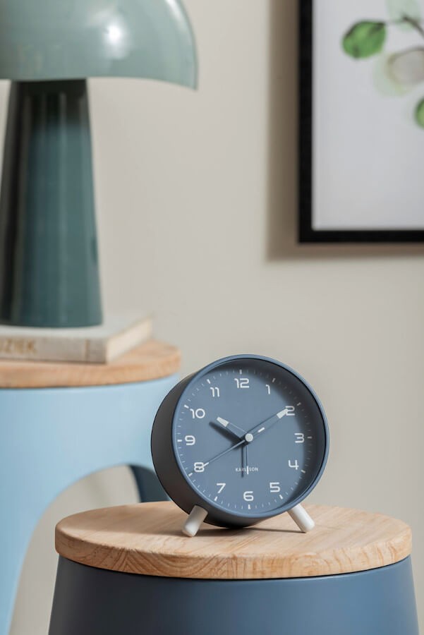 Réveil-matin rond bleu pastel D11 cm