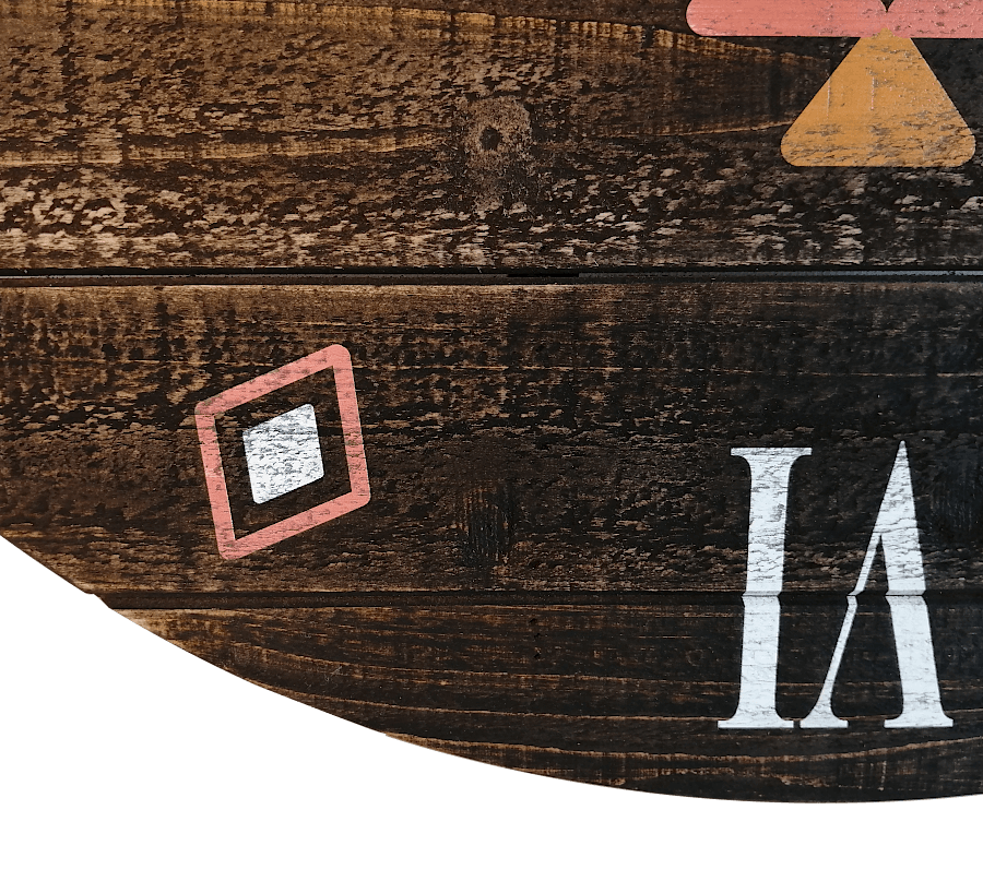 Horloge murale bois et métal style Navajo D76 cm