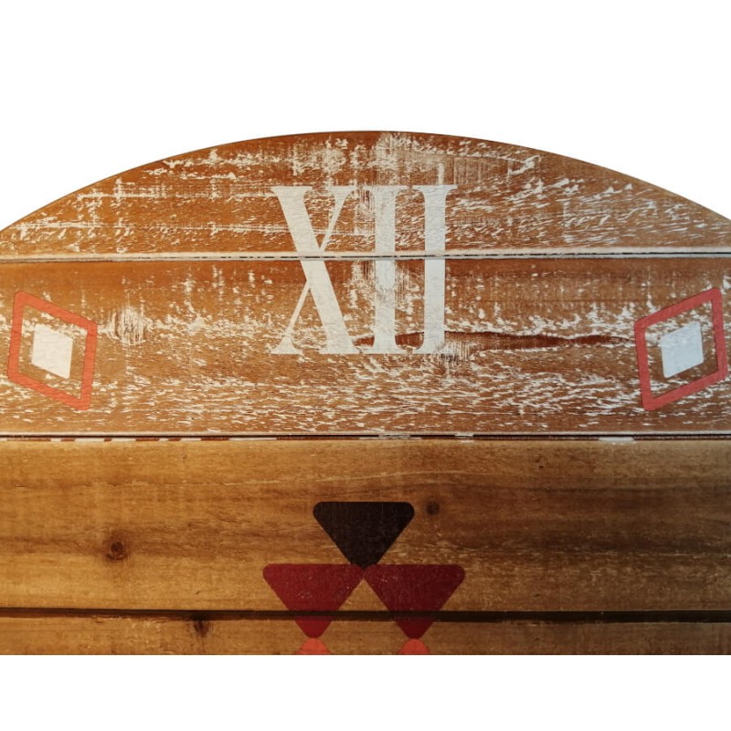 Horloge murale bois et métal style Navajo D76 cm